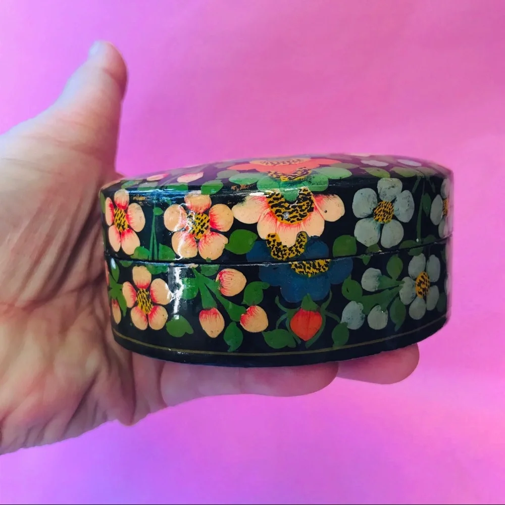 Vintage multicolored hand made and painted box
